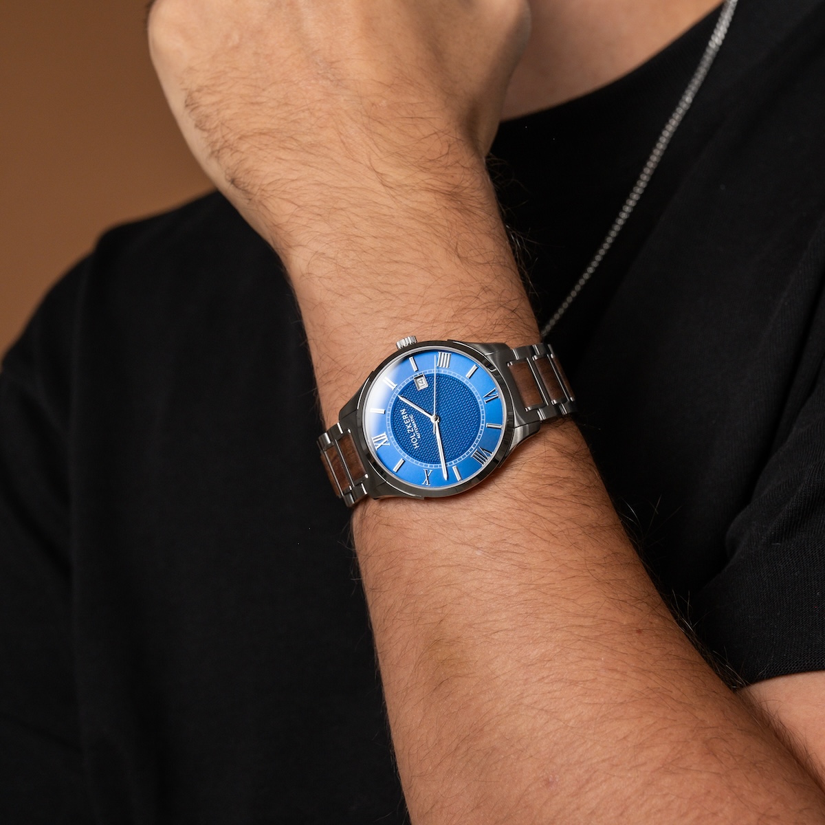 Milestones (Walnut/Blue) | Holzkern Wood Watches