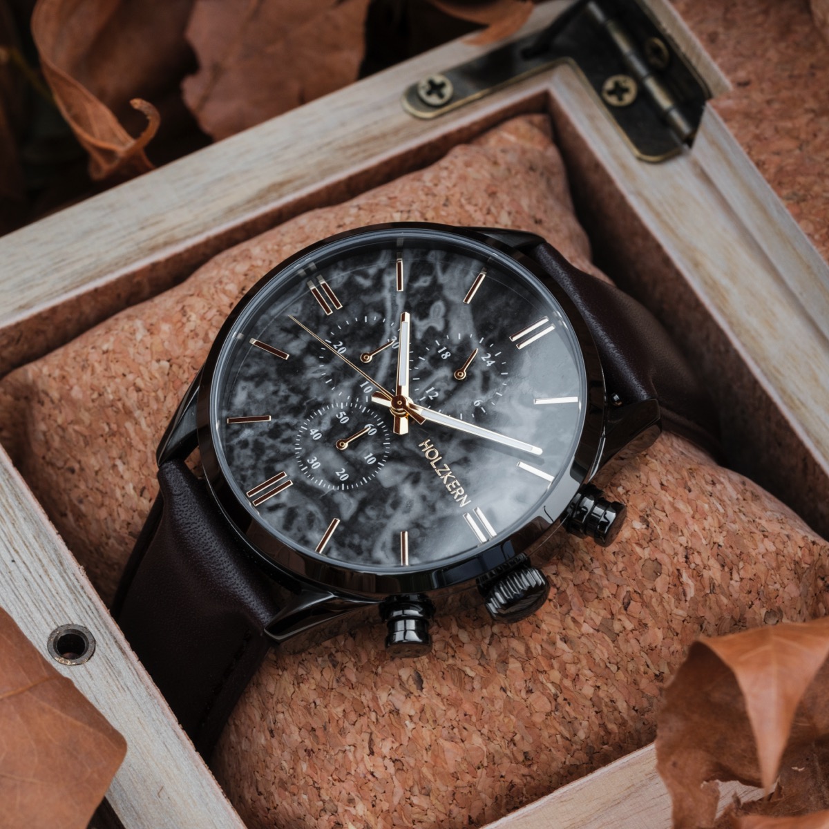 Gifted (Gray marble/Dark brown) | Holzkern