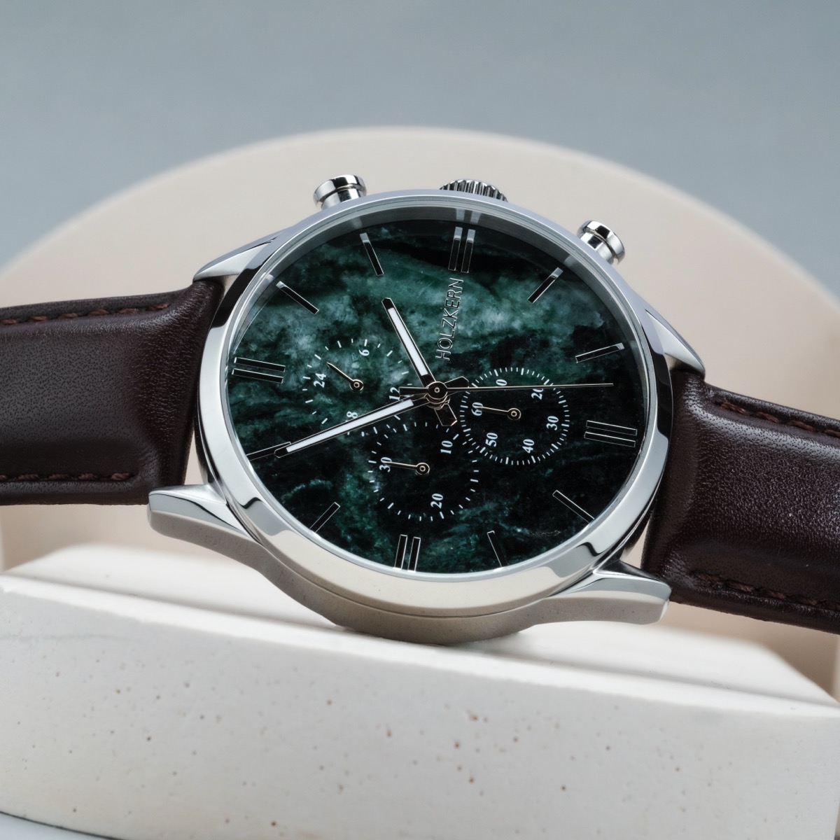 Gifted (Green marble/Dark brown) | Holzkern