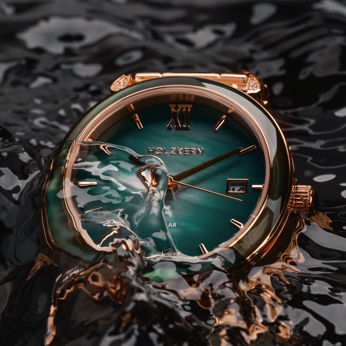 ローズ ベル Sunglister (Green mother-of-pearl/Rose gold) | Holzkern