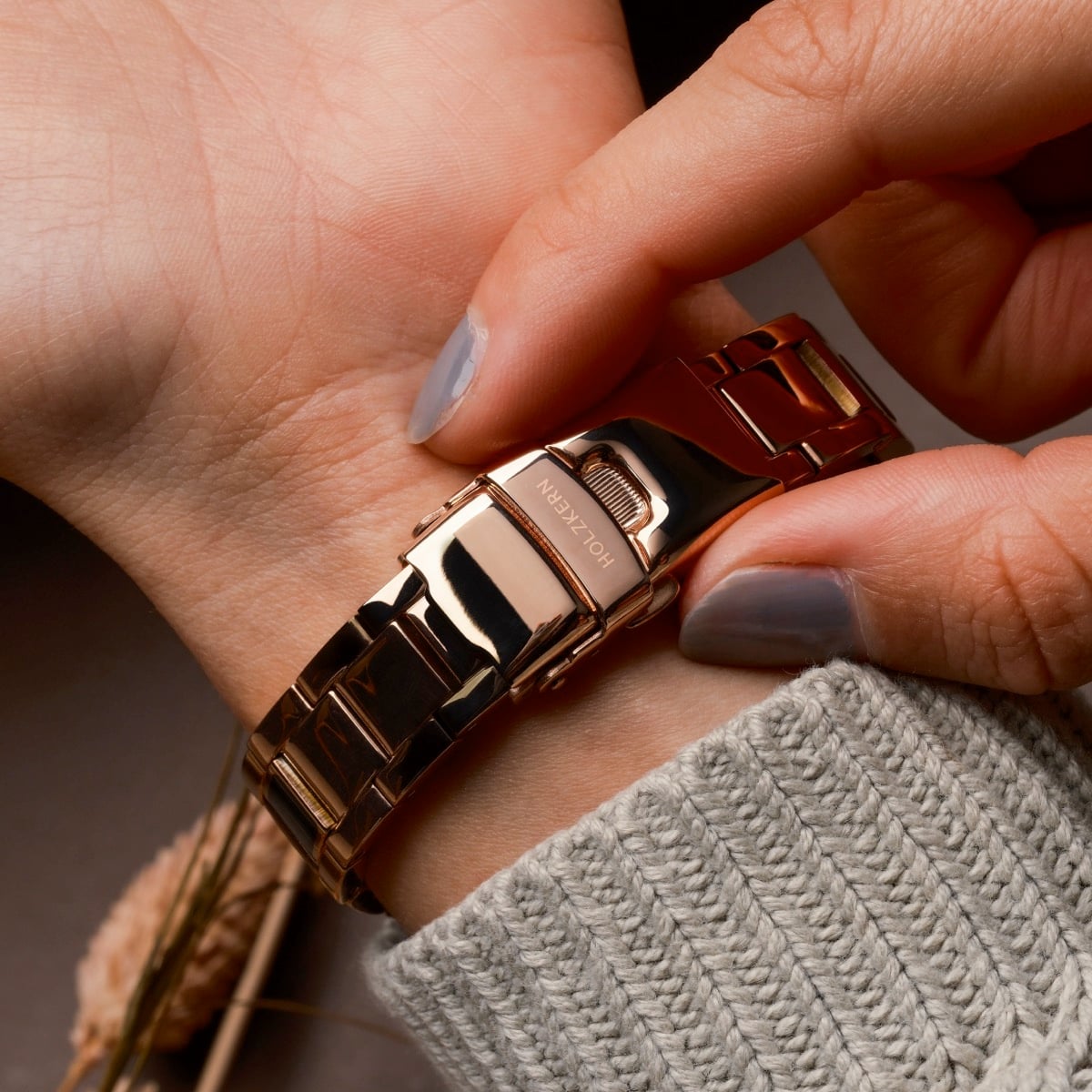 Sunglister (Green mother-of-pearl/Rose gold) | Holzkern