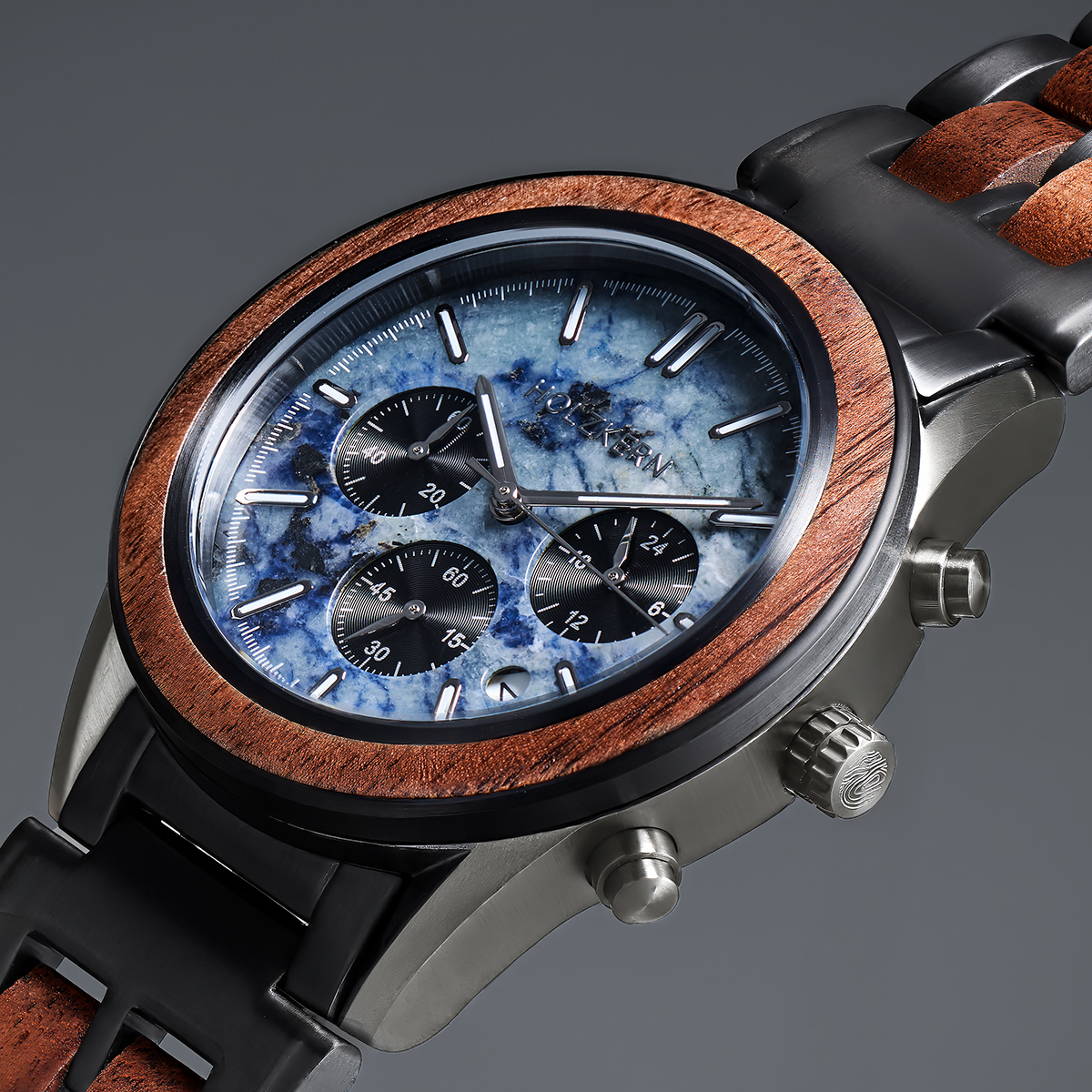 Space Dust (Walnut/Marble) | Holzkern Wood Watches